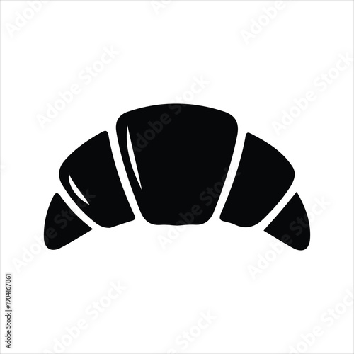 Croissant silhouette vector illustration
