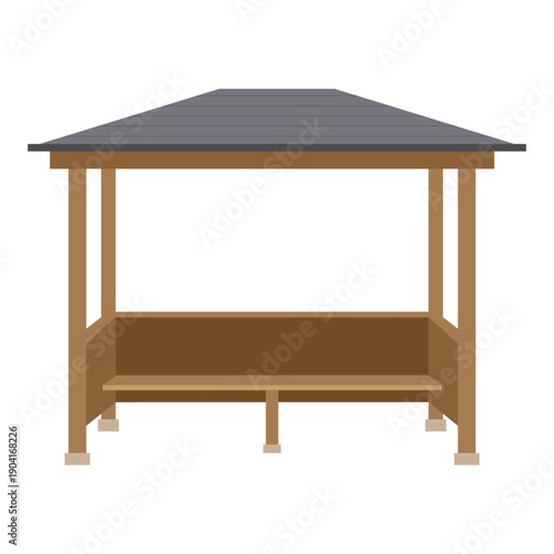 シンプルな東屋のイラスト素材