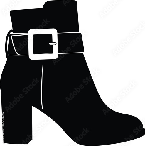 Women Ankle Boot High Heel Silhouette Illustration