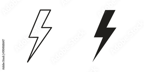 Lightning icon symbol vector graphic designs on white. Best for ui Design