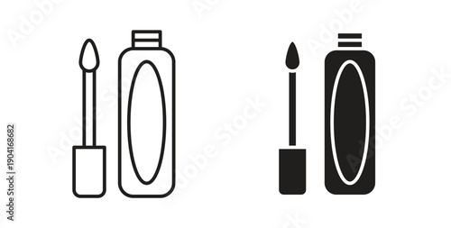 Lip gloss icon symbol vector graphic designs on white. Best for ui Design