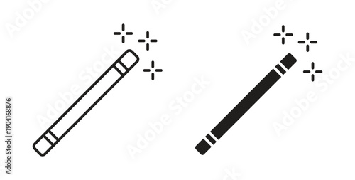 Magic wand icon symbol vector graphic designs on white. Best for ui Design