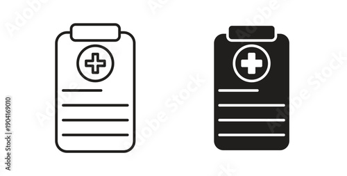 Medical report icon symbol vector graphic designs on white. Best for ui Design