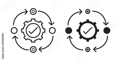 Methodology icon symbol vector graphic designs on white. Best for ui Design