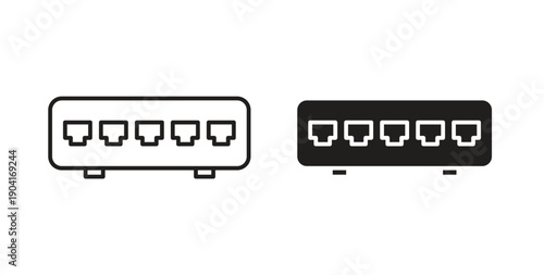 Network switch icon symbol vector graphic designs on white. Best for ui Design