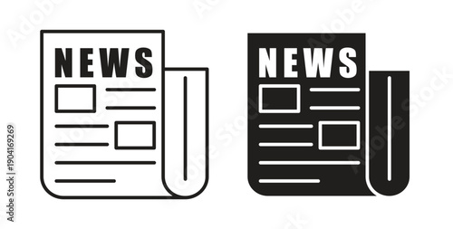 News icon symbol vector graphic designs on white. Best for ui Design