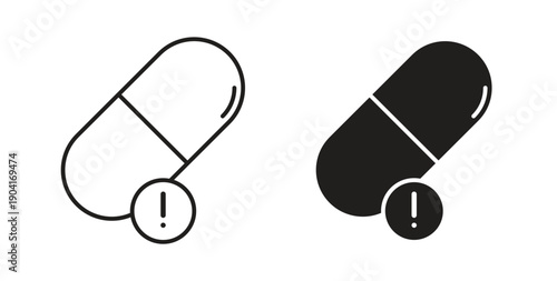 Overdose icon symbol vector graphic designs on white. Best for ui Design
