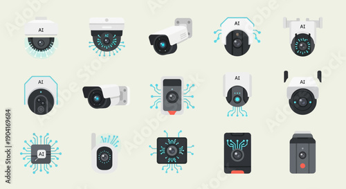 Collection of colorful virtual reality headsets and VR goggles in a flat design.