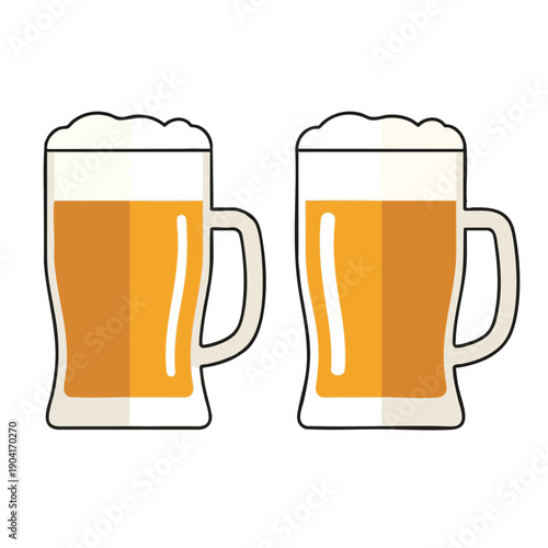 Two Frothy Beer Mugs