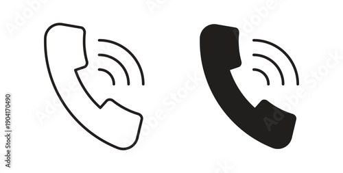 Phone call icon symbol vector graphic designs on white. Best for ui Design