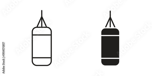 Punching bag icon symbol vector graphic designs on white. Best for ui Design