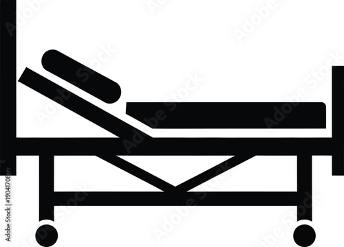 Adjustable Hospital Bed Silhouette Illustration