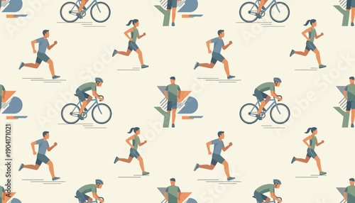 A pattern of people engaging in various physical activities