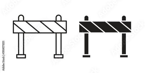 Roadblock icon symbol vector graphic designs on white. Best for ui Design