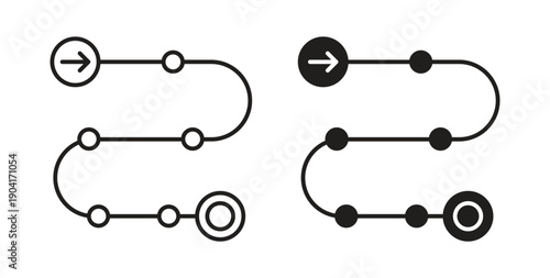 Roadmap icon symbol vector graphic designs on white. Best for ui Design