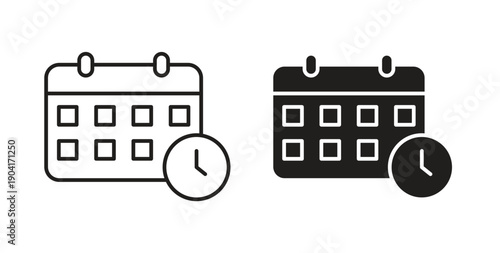 Schedule icon symbol vector graphic designs on white. Best for ui Design