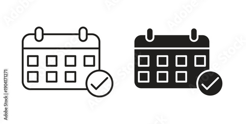 Schedule icon symbol vector graphic designs on white. Best for ui Design