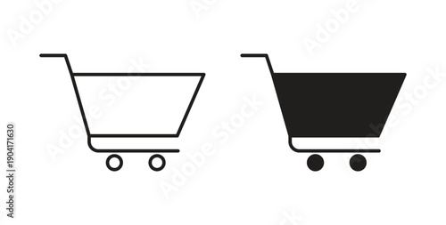 Shopping Cart icon symbol vector graphic designs on white. Best for ui Design