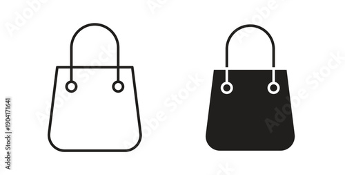 Shopping bag icon symbol vector graphic designs on white. Best for ui Design