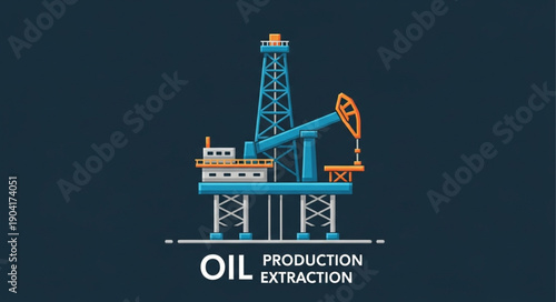 Oil rig platform for petroleum extraction and production.