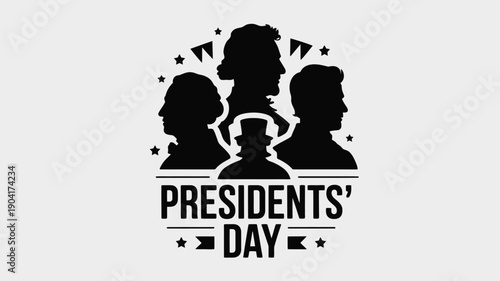 Photos Presidents' day celebration silhouette graphic with three american president pro