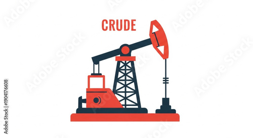 Oil Pumpjack Extracting Crude Oil Energy Resource.