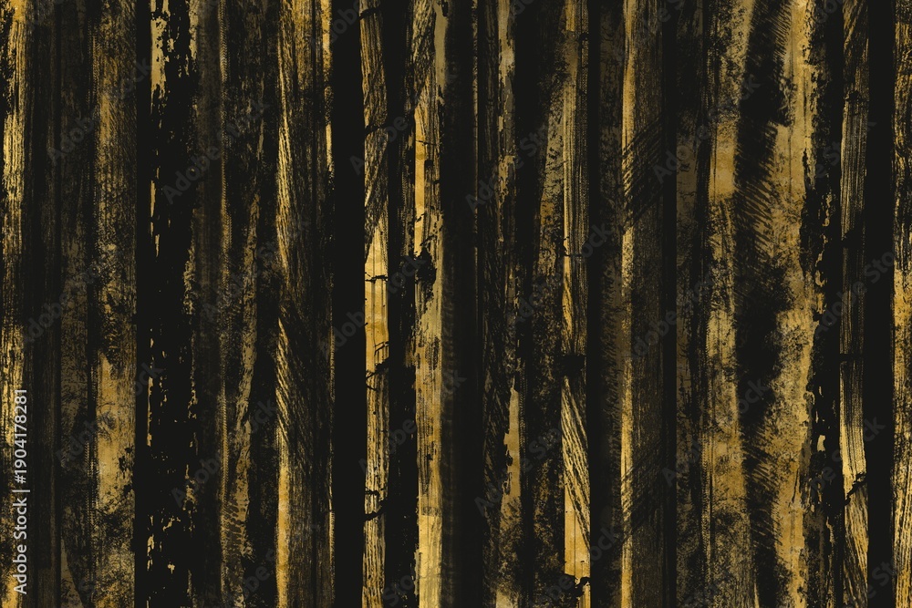 Obraz premium 金色のブラシストロークのストライプ模様がある抽象背景。黒背景和風ダークバナー