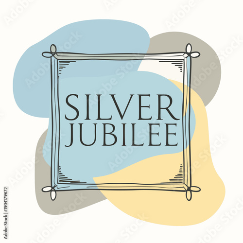 25th anniversary silver jubilee sterling milestone quarter century vector