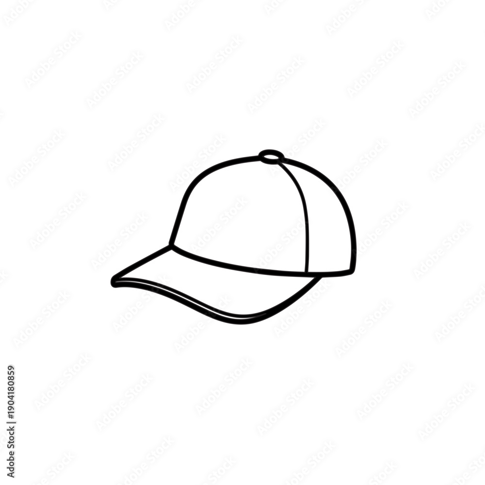 Fototapeta premium Classic Baseball Cap Outline