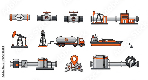 Oil and Gas Industry Equipment and Transportation Collection.