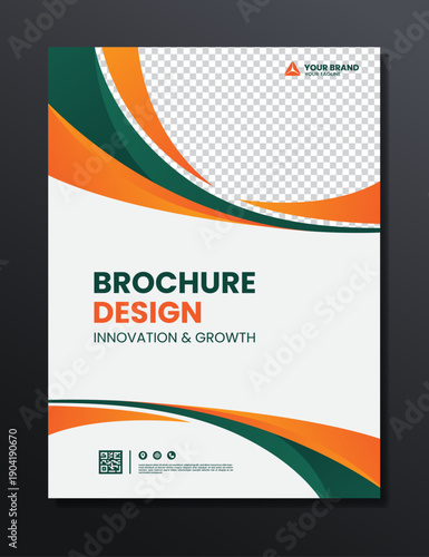 green orange abstract flyer design background