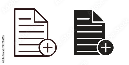 Add document icon vector Illustration logo template pack