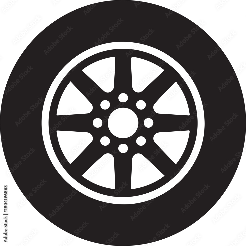 Obraz premium wheel - car wheel icon vector design