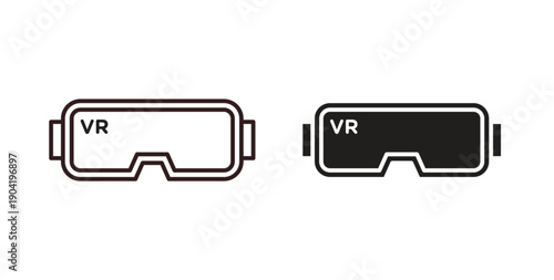 AR headset icon vector Illustration logo template pack