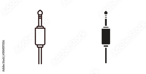 Audio jack icon vector Illustration logo template pack