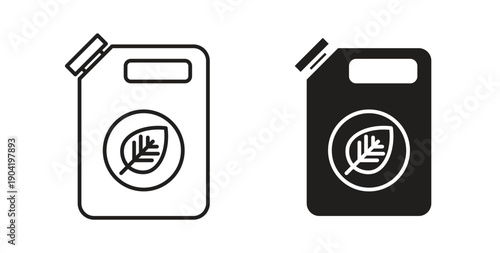 Biofuel canister icon vector Illustration logo template pack