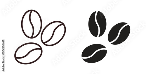 Coffee beans icon vector Illustration logo template pack