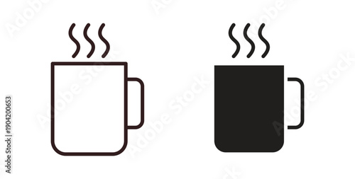 Coffee mug icon vector Illustration logo template pack