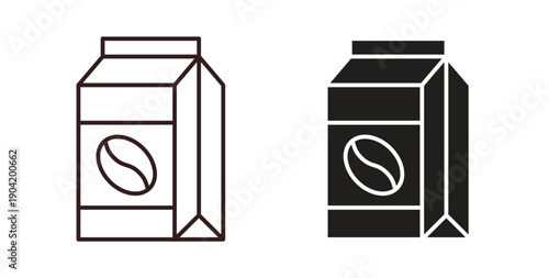 Coffee paper bag icon vector Illustration logo template pack