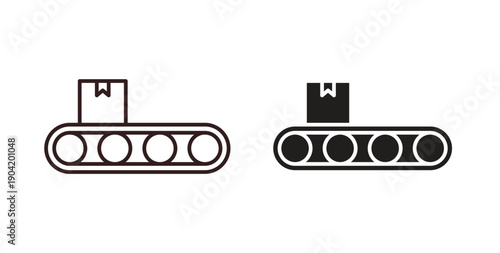 Conveyor belt icon vector Illustration logo template pack