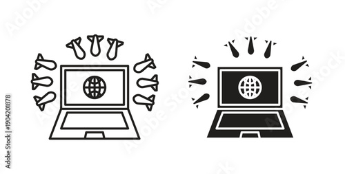 Ddos icon vector Illustration logo template pack