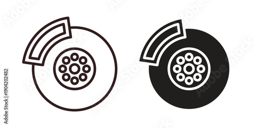 Disk brake icon vector Illustration logo template pack
