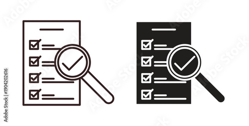Document verification icon vector Illustration logo template pack