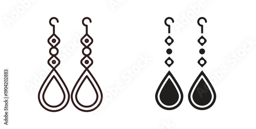 Earrings icon vector Illustration logo template pack