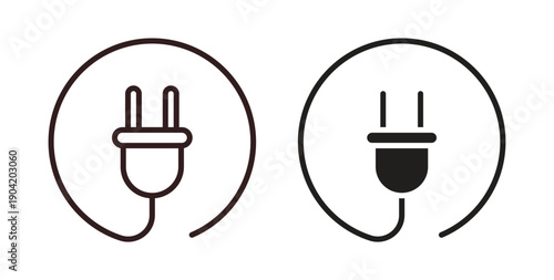 Electric plug icon vector Illustration logo template pack