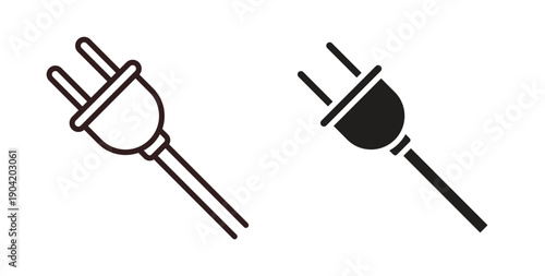 Electrical plug icon vector Illustration logo template pack