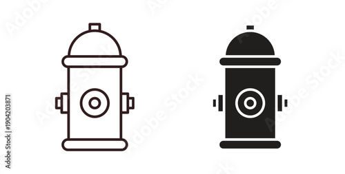 Fire hydrant icon vector Illustration logo template pack