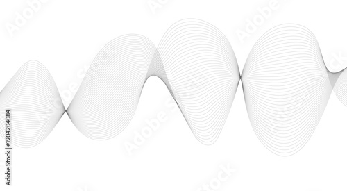 Abstract wave element for design. Digital frequency track equalizer. Stylized line art background. Vector illustration. Wave with lines created using blend tool. 