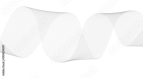 Abstract wave element for design. Digital frequency track equalizer. Stylized line art background. Vector illustration. Wave with lines created using blend tool. 