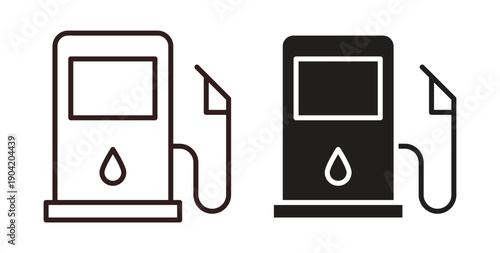 Gas station icon vector Illustration logo template pack